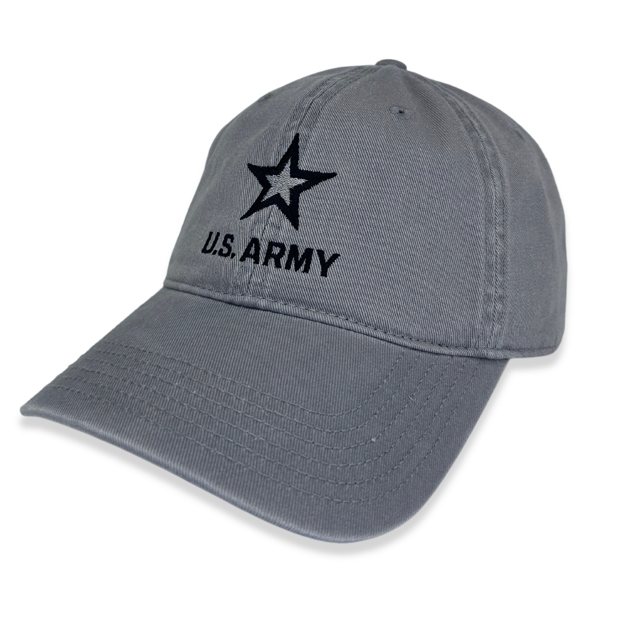 Army Star Stacked Logo Hat (Grey)