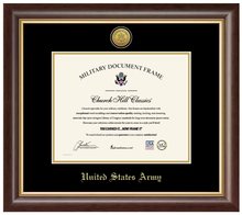 Load image into Gallery viewer, United States Army Gold Engraved Hampshire Certificate Frame (Horizontal)