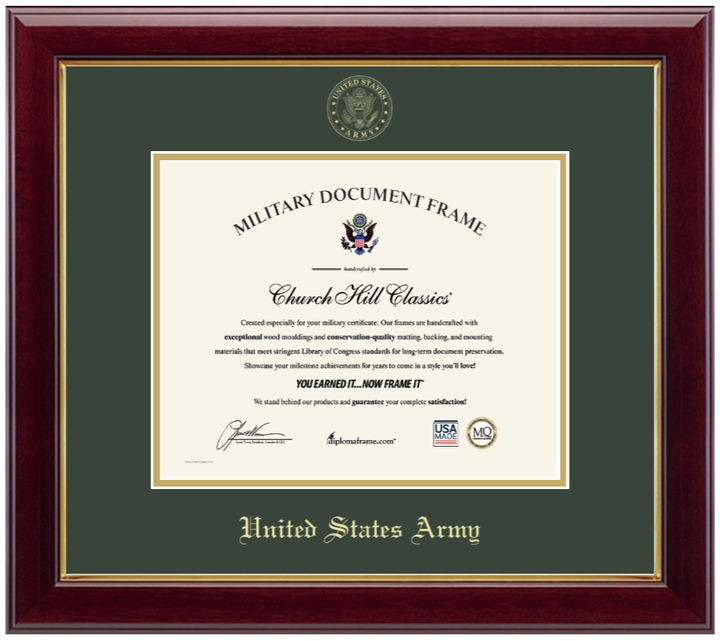 United States Army Gold Embossed Gallery Certificate Frame (Horizontal)*