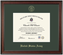 Load image into Gallery viewer, United States Army Gold Embossed Studio Certificate Frame (Horizontal)