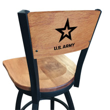 Load image into Gallery viewer, Army Star Swivel Stool with Laser Engraved Back