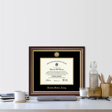 Load image into Gallery viewer, United States Army Gold Engraved Hampshire Certificate Frame (Horizontal)