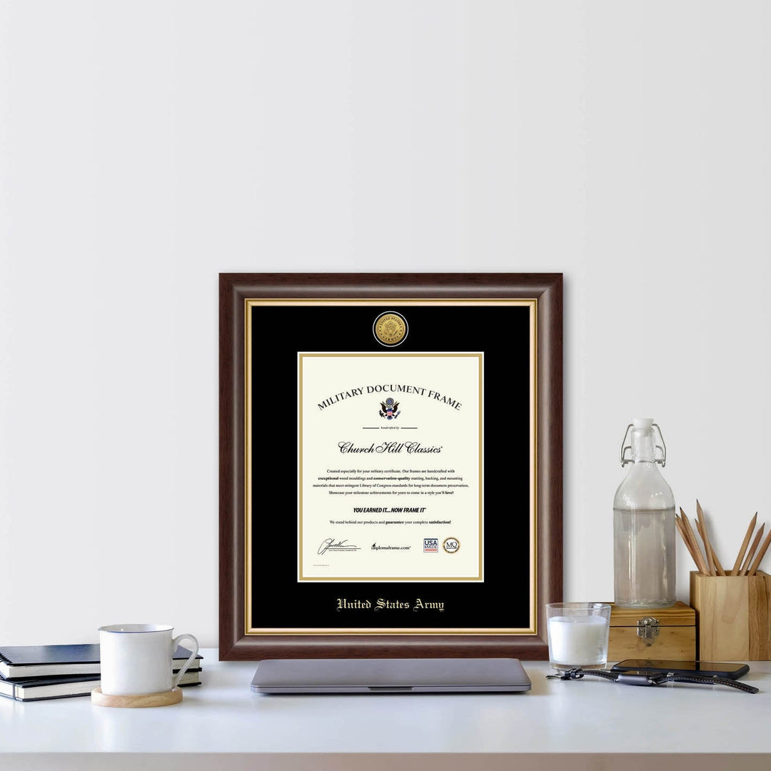 United States Army Gold Engraved Hampshire Certificate Frame (Vertical)*