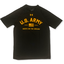 Load image into Gallery viewer, Army Under Armour Boots on The Ground Tech T-Shirt (Black)