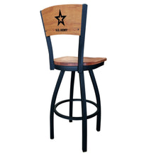 Load image into Gallery viewer, Army Star Swivel Stool with Laser Engraved Back