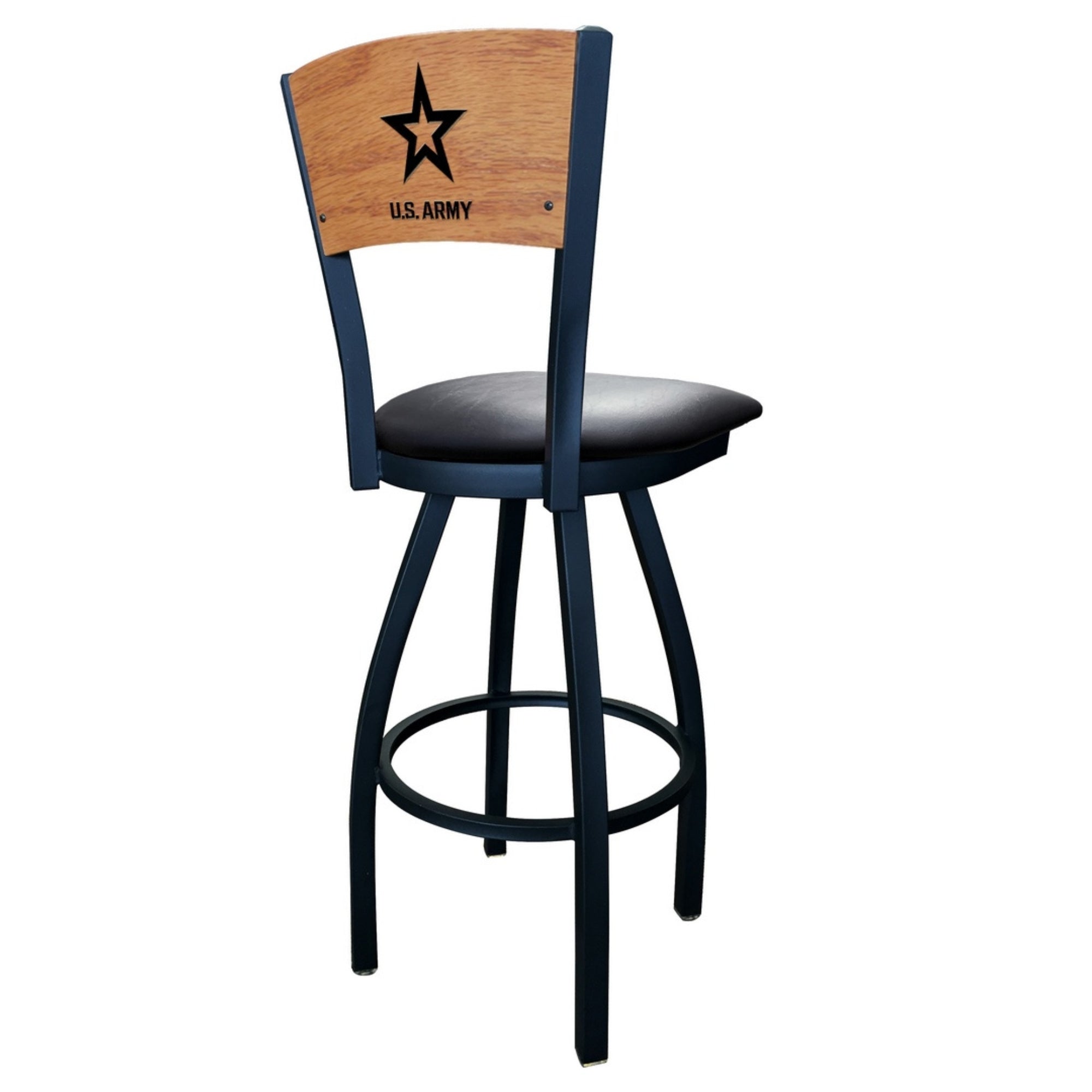 Army Star Swivel Stool with Laser Engraved Back