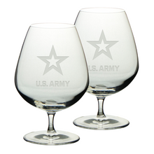 Load image into Gallery viewer, Army Star Set of Two 21oz Brandy Snifter Glasses