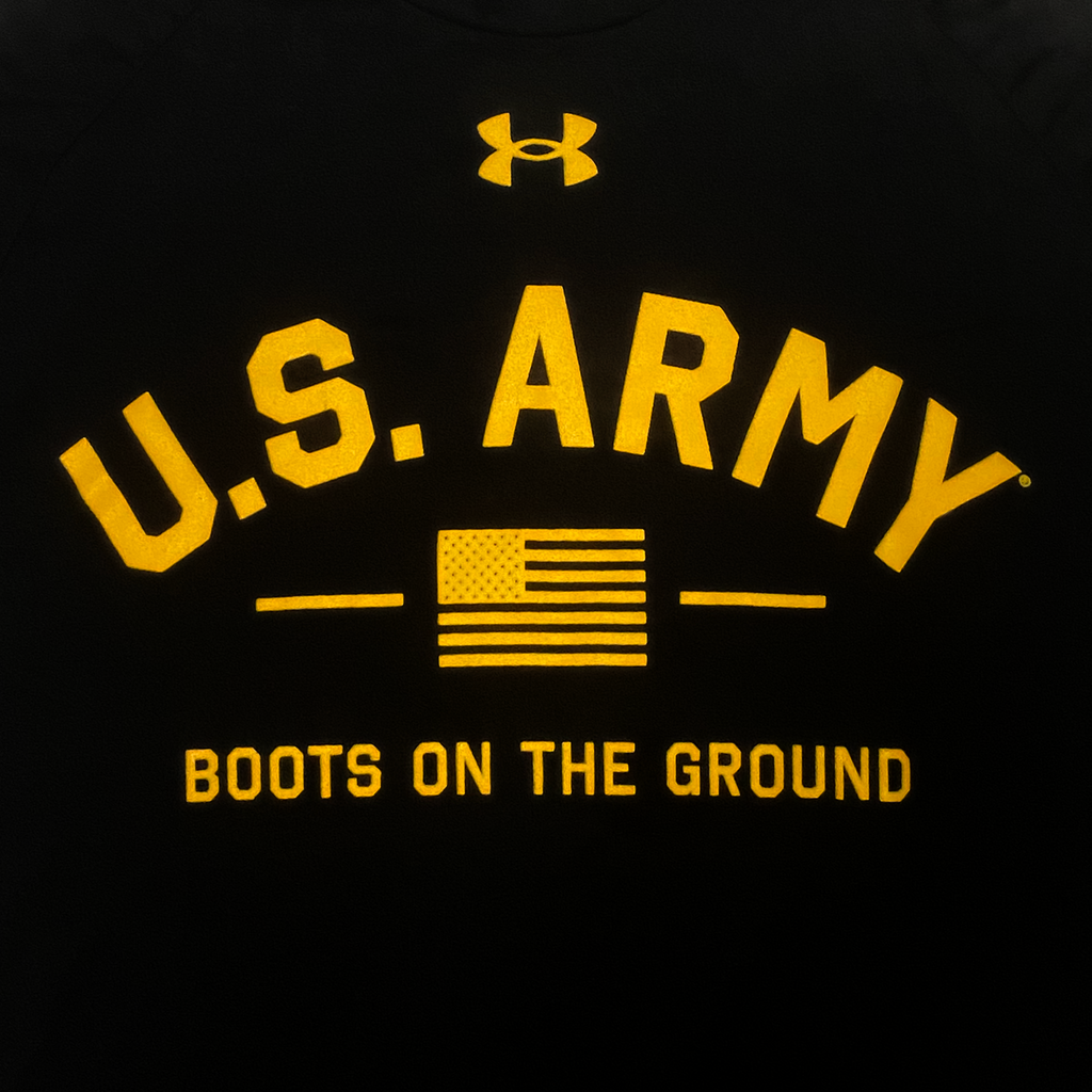 Army Under Armour Boots on The Ground Tech T-Shirt (Black)