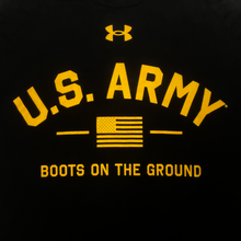 Load image into Gallery viewer, Army Under Armour Boots on The Ground Tech T-Shirt (Black)