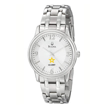 Load image into Gallery viewer, Army Star Men&#39;s Bulova Stainless Steel Bracelet Watch (Silver)