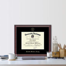 Load image into Gallery viewer, United States Army Honorable Discharge Certificate Frame (Horizontal)