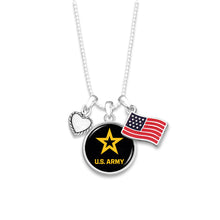 Load image into Gallery viewer, U.S. Army Star Triple Charm Flag Accent Necklace