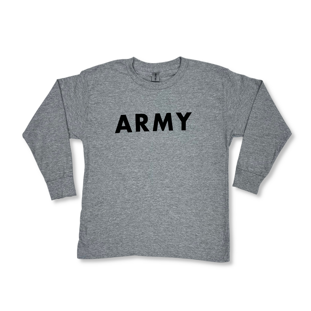 Army Youth Logo Core Long Sleeve T-Shirt (Grey)