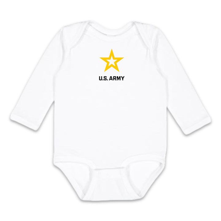 Army Star Infant Long Sleeve Bodysuit