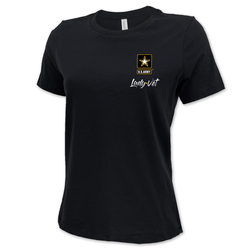 Army Lady Vet Left Chest Logo Ladies T-Shirt