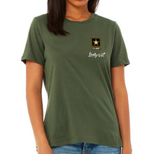 Load image into Gallery viewer, Army Lady Vet Left Chest Logo Ladies T-Shirt