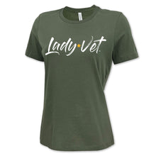 Load image into Gallery viewer, Army Lady Vet Full Chest Logo Ladies T-Shirt