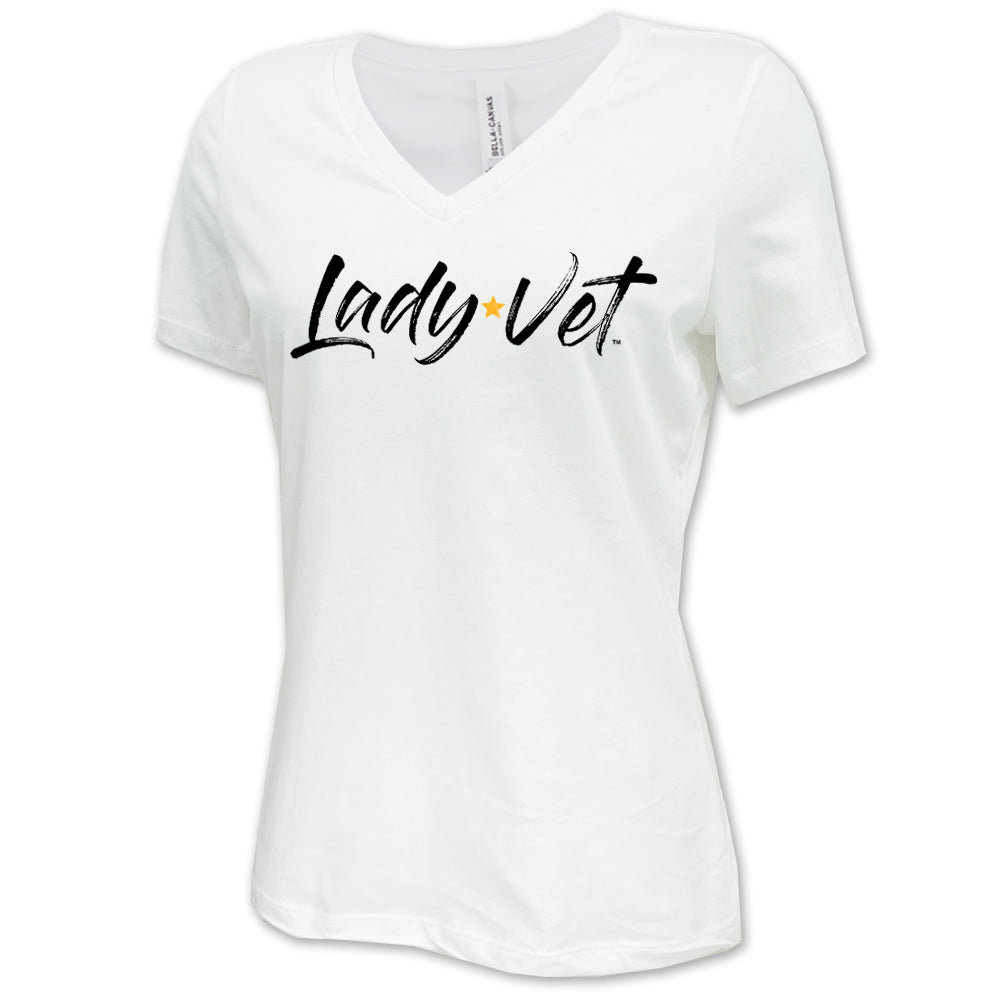 Army Lady Vet Full Chest Logo V-Neck T-Shirt