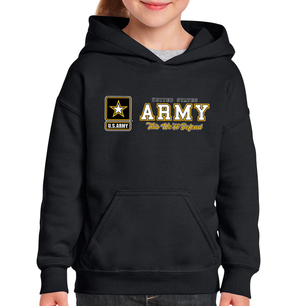 Army This We'll Defend Chest Print Youth Hood