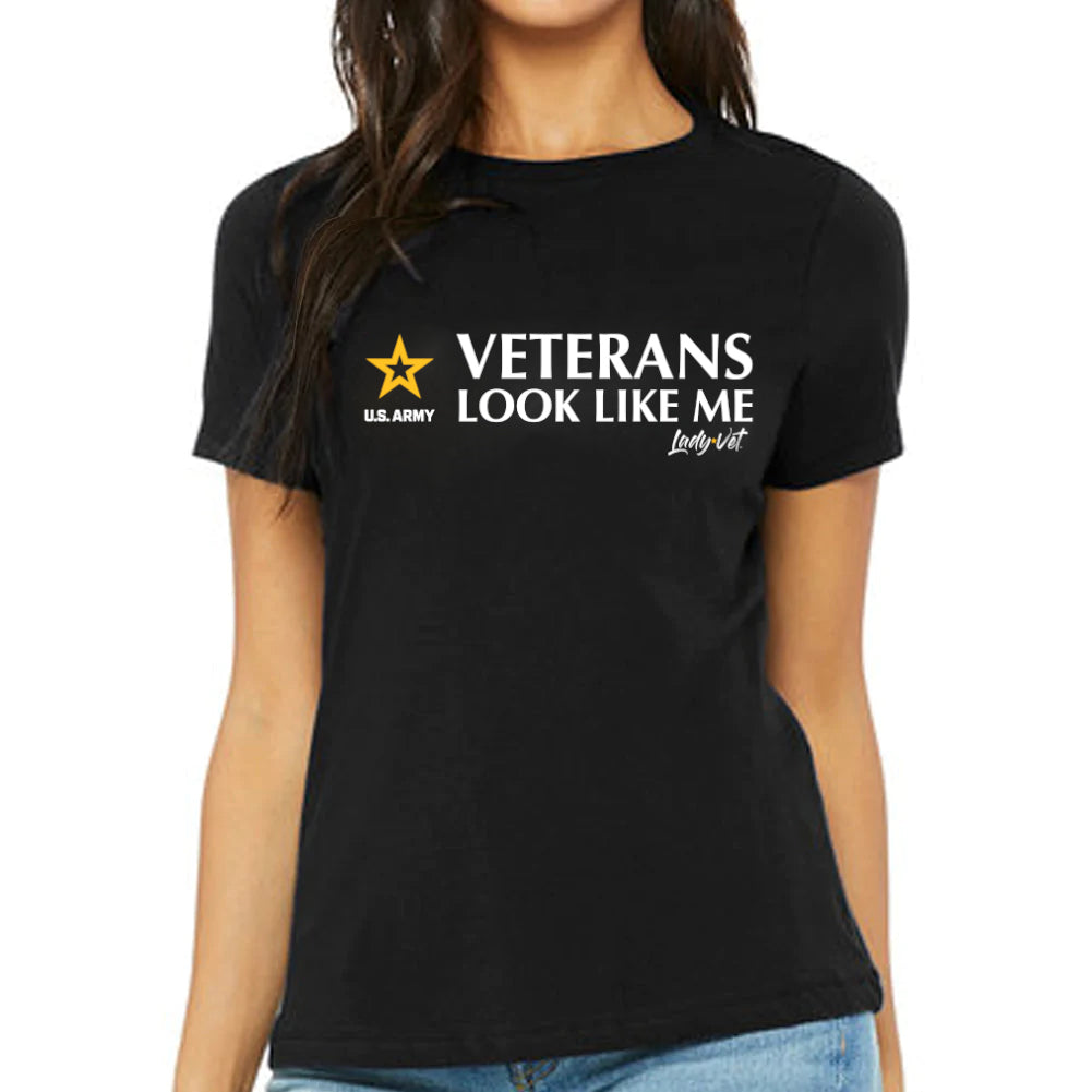 Army Lady Vet Looks Like Me Ladies T-Shirt