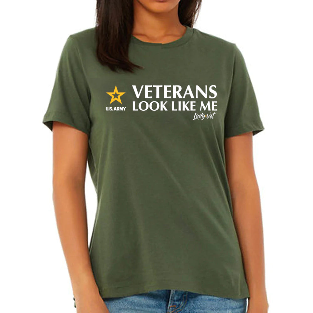 Army Lady Vet Looks Like Me Ladies T-Shirt