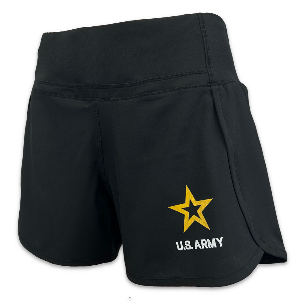 Army Ladies Stretch Woven Lined Short (Black)