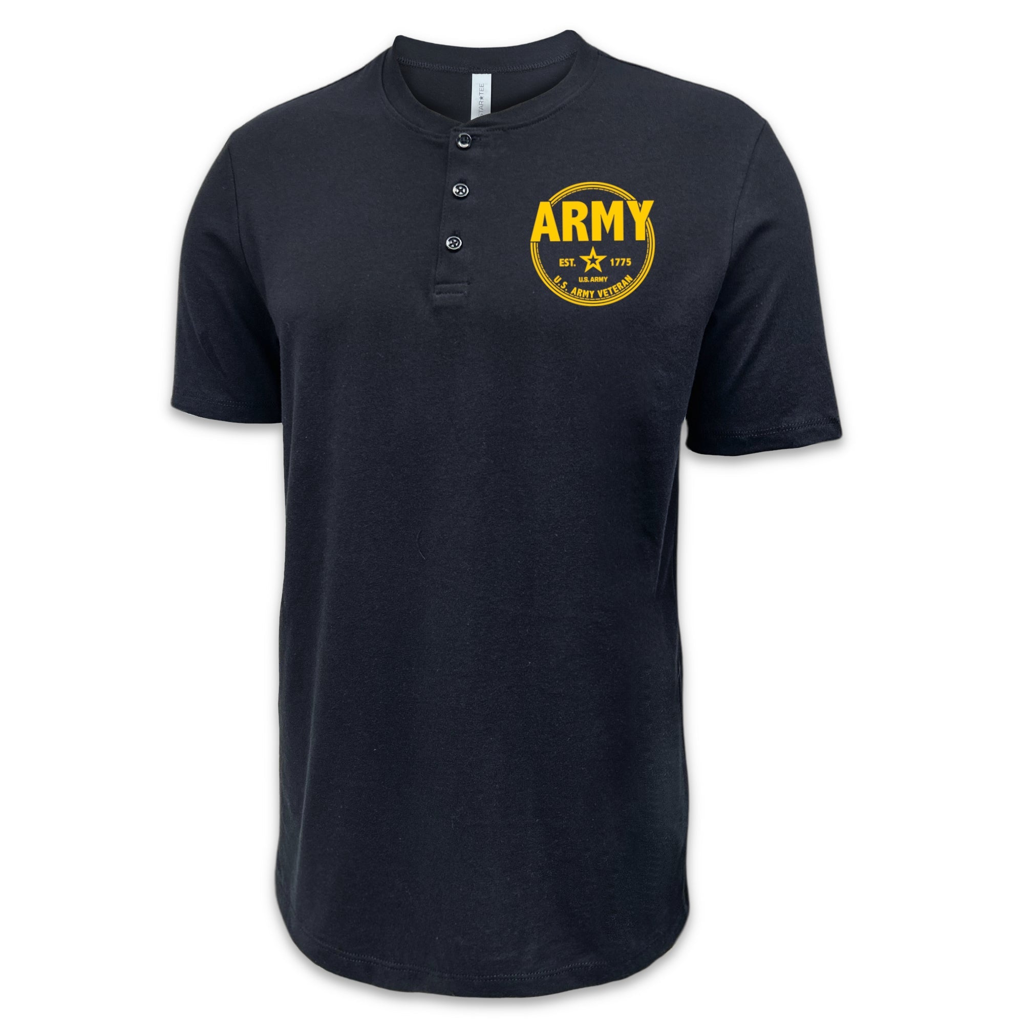 Army Veteran Mens Henley T-Shirt