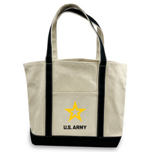 Load image into Gallery viewer, Army Star Classic Natural Canvas Tote (Natural/Black)