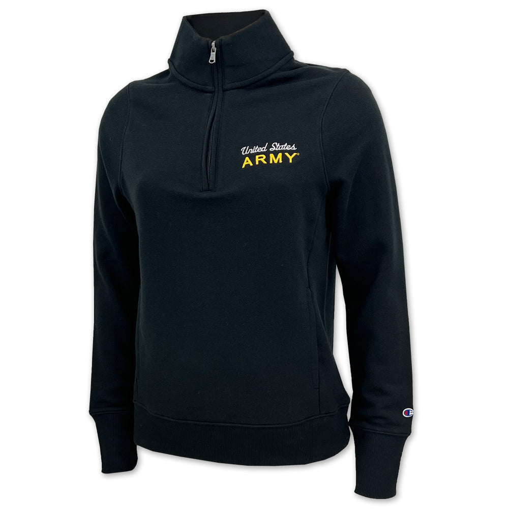 Army Champion Ladies University Fleece 1/4 Zip (Black)