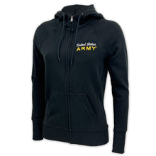 Load image into Gallery viewer, Army Champion Ladies University Full Zip Fleece Hood (Black)