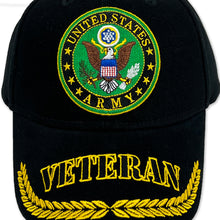 Load image into Gallery viewer, Army Veteran Wreath Hat (Black)