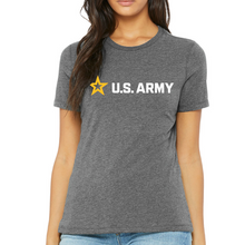 Load image into Gallery viewer, Army Star Ladies Full Chest Logo T-Shirt