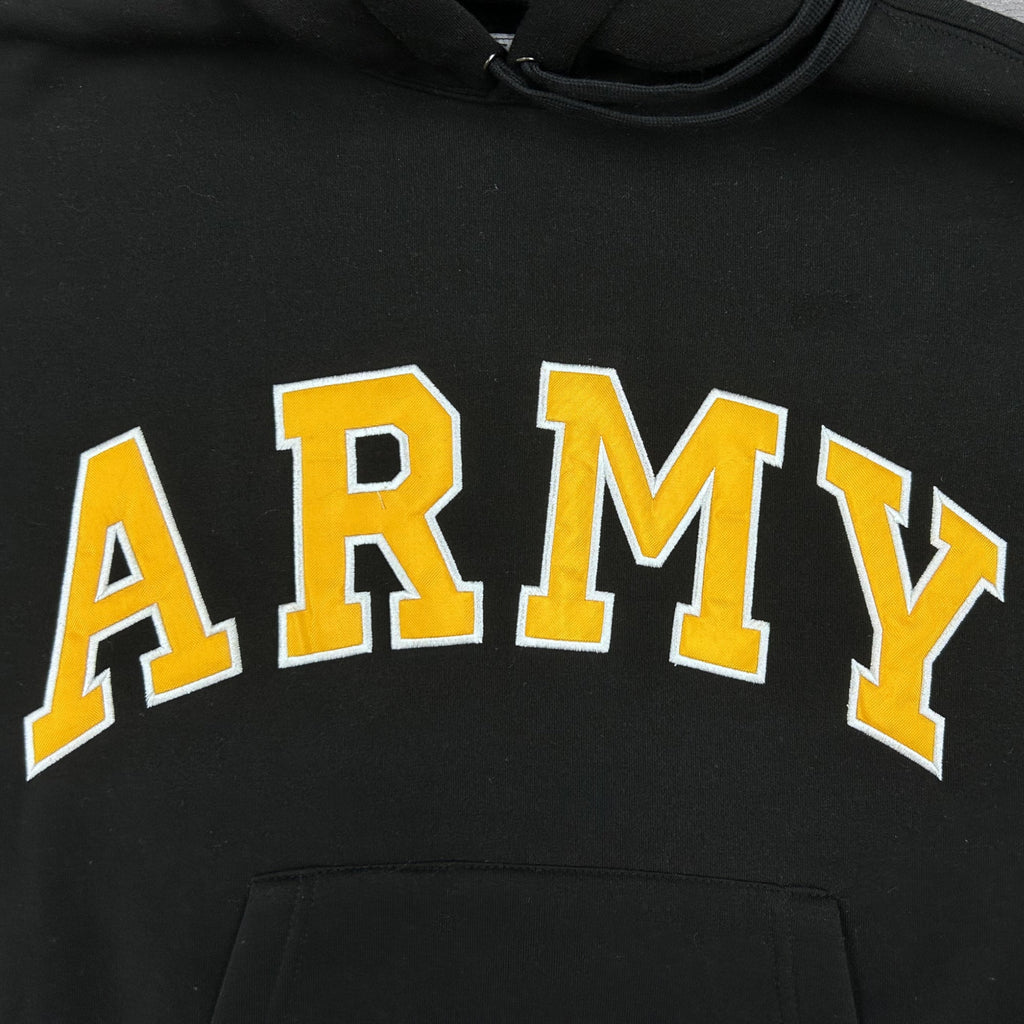 Army Embroidered Pullover Hoodie Sweatshirt (Black)