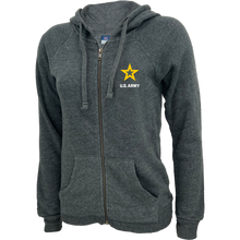 Load image into Gallery viewer, Army Star Ladies Angel Fleece Full Zip Hoodie