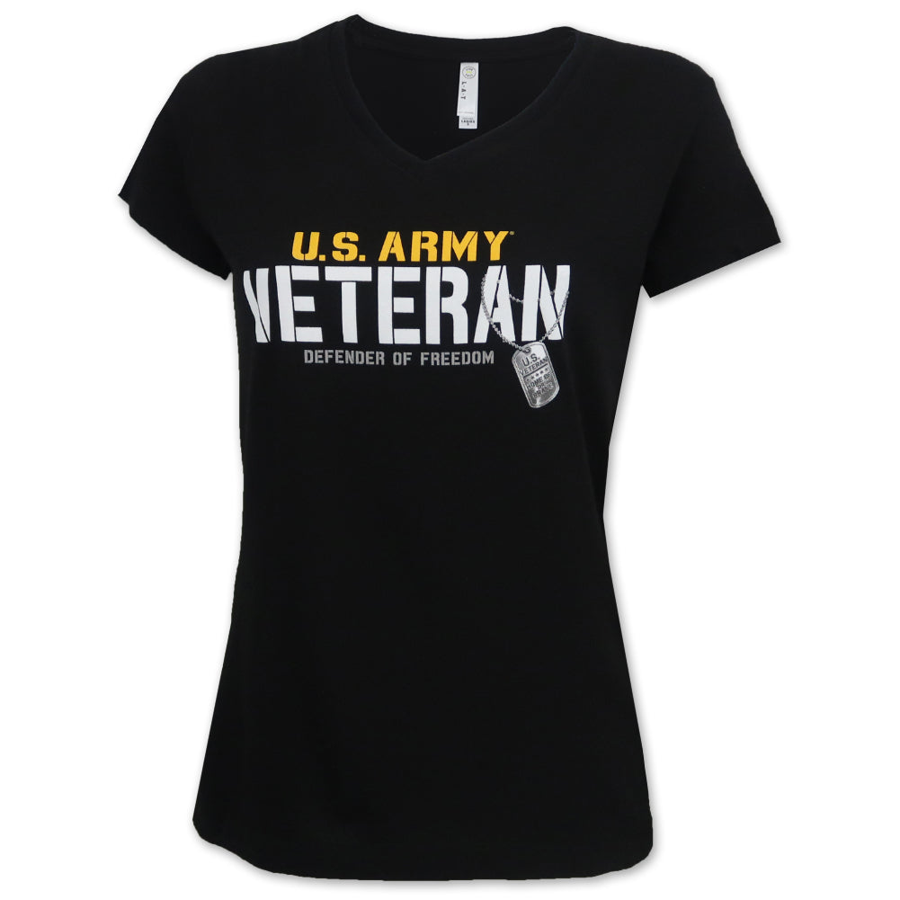 Army Ladies Veteran Defender T-Shirt (Black)