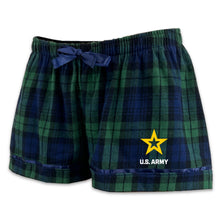 Load image into Gallery viewer, Army Star Ladies Flannel Shorts (Blackwatch)
