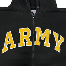 Load image into Gallery viewer, Army Embroidered Full Zip Hoodie Sweatshirt (Black)
