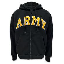 Load image into Gallery viewer, Army Embroidered Full Zip Hoodie Sweatshirt (Black)