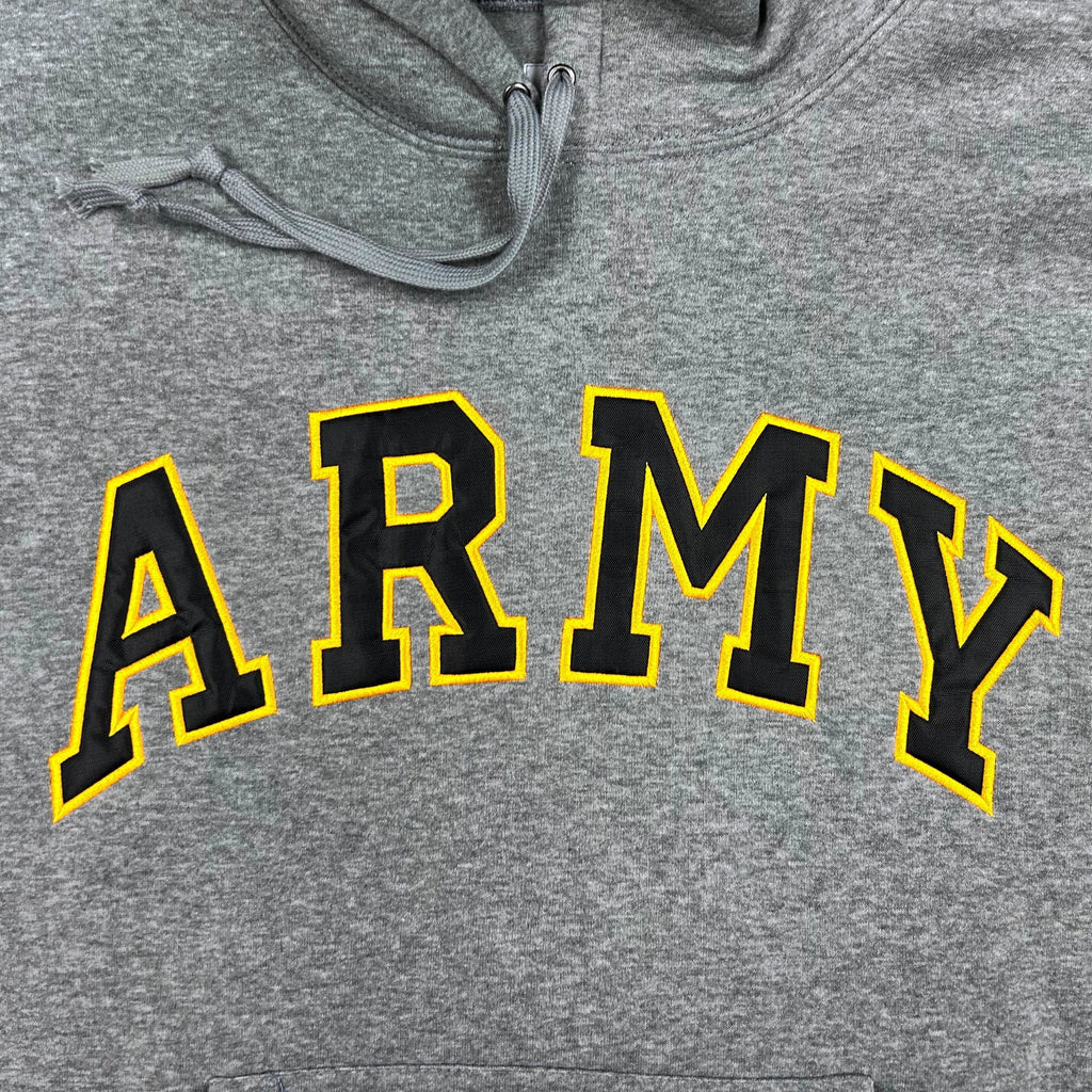 Army Embroidered Pullover Hoodie Sweatshirt (Grey)