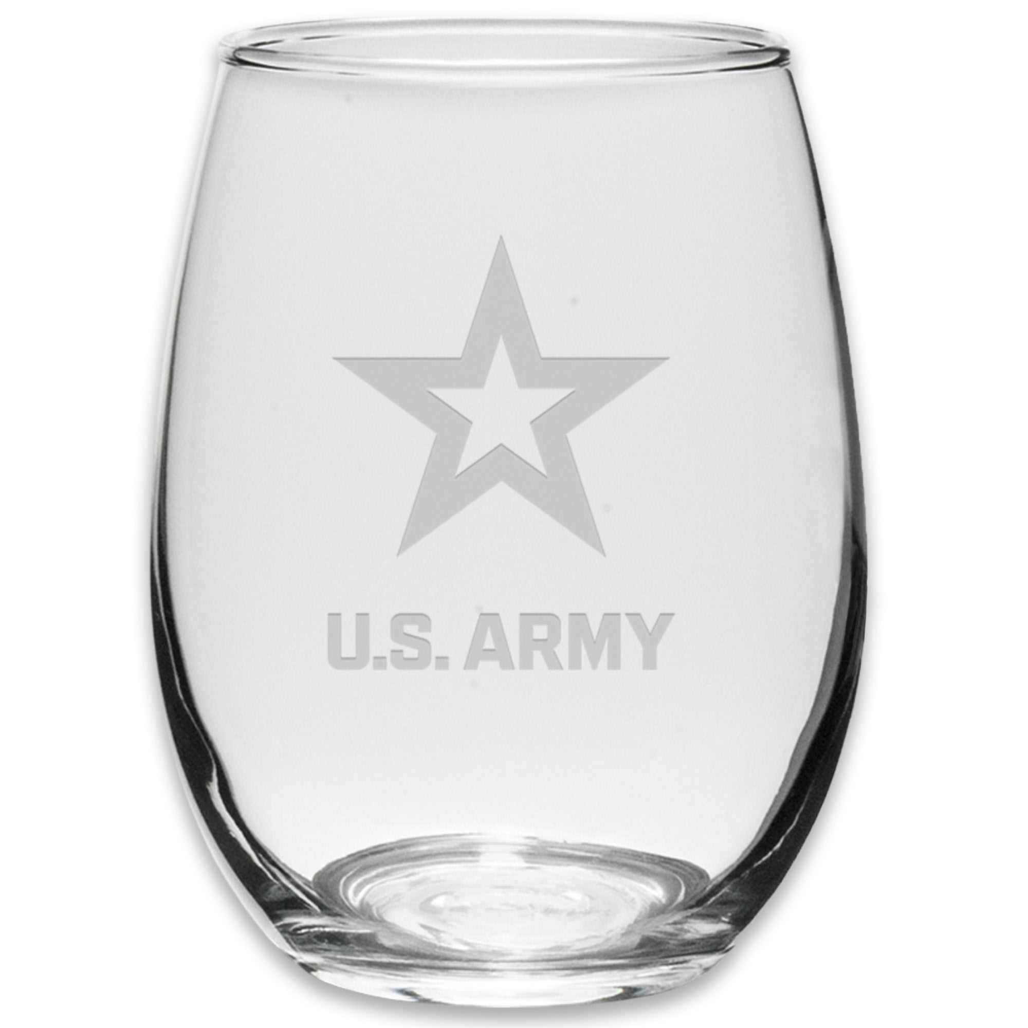 Army Star Set of Two 21oz Stemless Wine Glasses (Clear)*