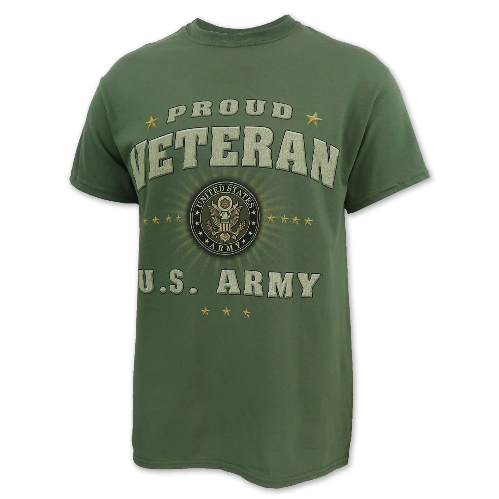 U.S. Army Proud Veteran Burst T-Shirt (OD Green)
