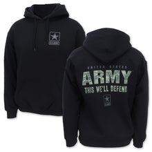 Load image into Gallery viewer, United States Army This We&#39;ll Defend Camo Hood (Black)