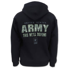 Load image into Gallery viewer, United States Army This We&#39;ll Defend Camo Hood (Black)