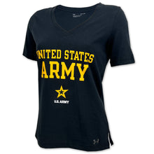 Load image into Gallery viewer, United States Army Ladies Under Armour Performance Cotton T-Shirt (Black)