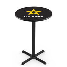 Load image into Gallery viewer, Army Star Pub Table with X-Style Base (Black)