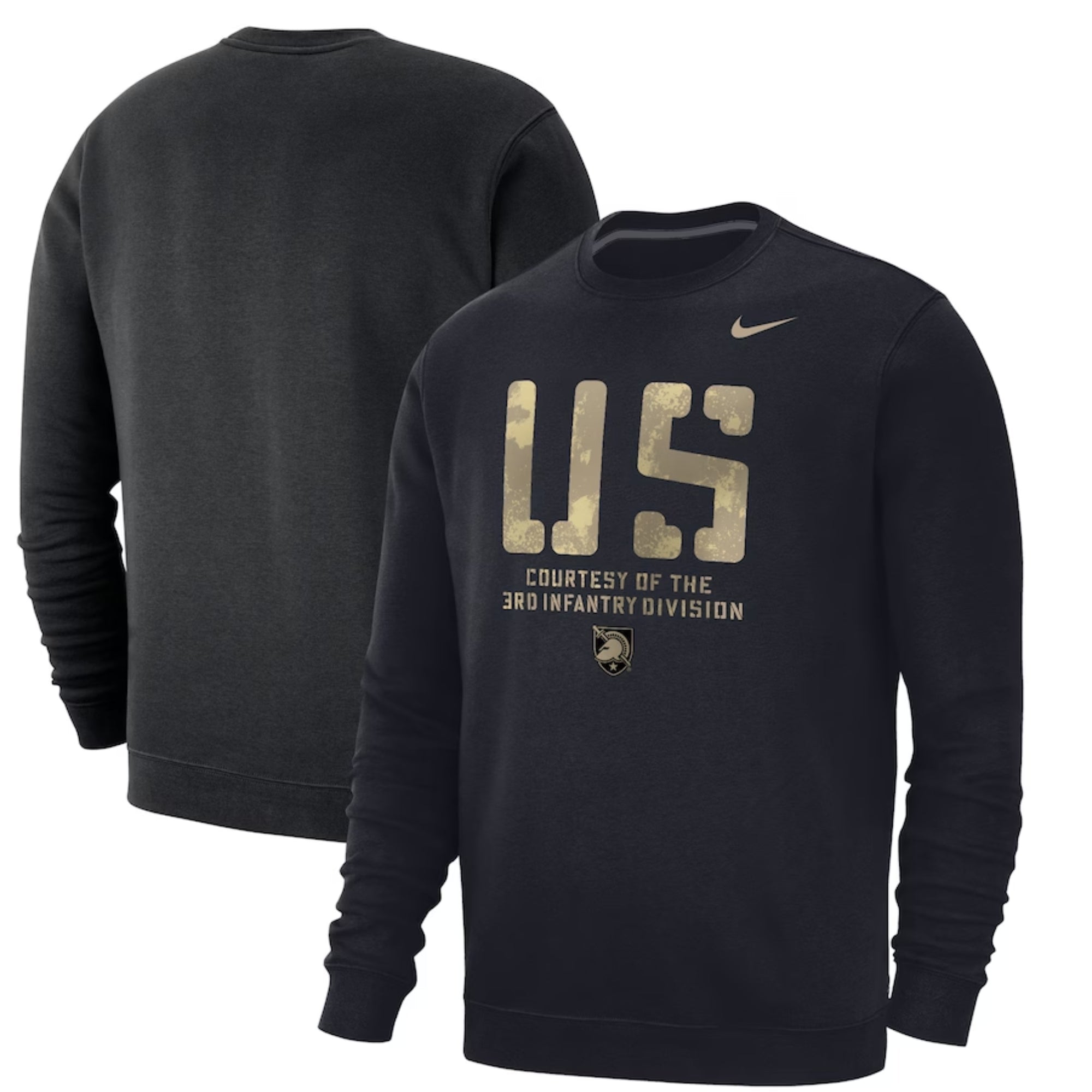 Army Nike 2023 Rivalry US Courtesy Of The 3rd Infantry Division Club Fleece Crewneck (Black)