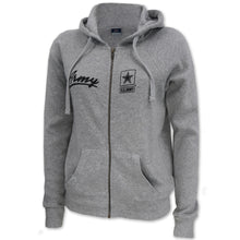 Load image into Gallery viewer, Army Ladies Angel Fleece Full Zip Hood (Heather Grey)
