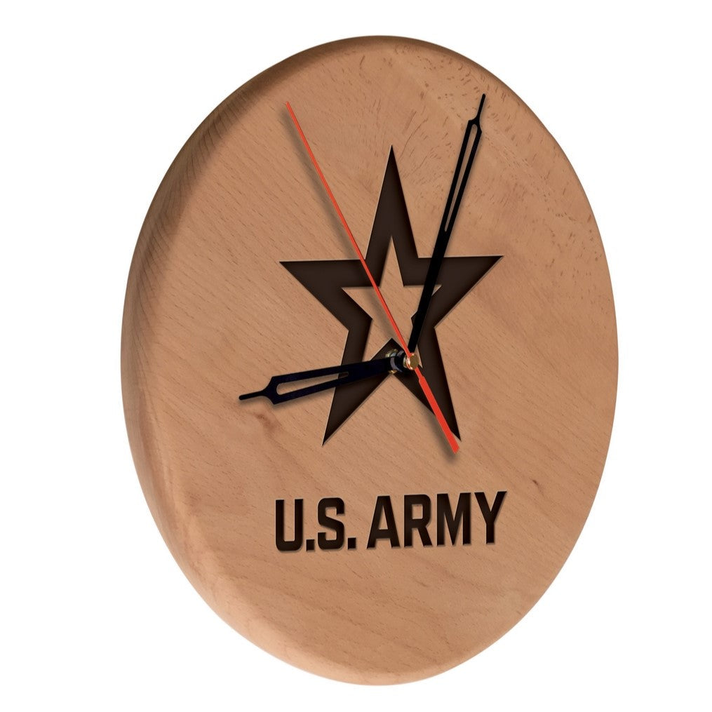 United States Army 13" Solid Wood Engraved Clock*