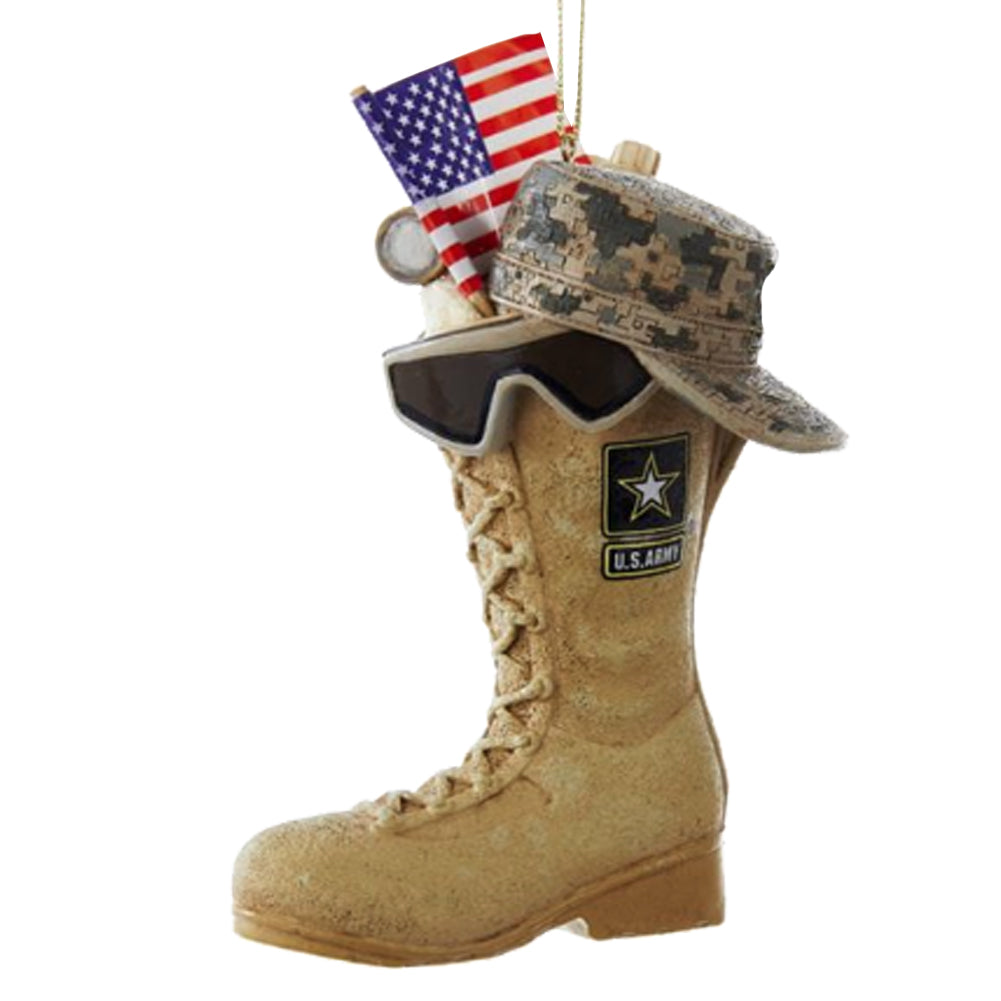 Army Boot With US Flag Ornament