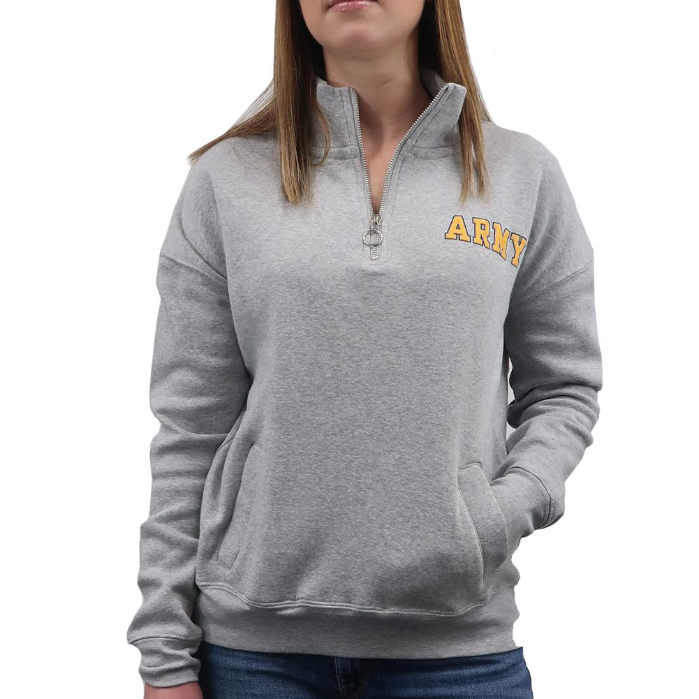 ARMY LADIES DAKOTA QUARTER ZIP PULLOVER (GREY) 4